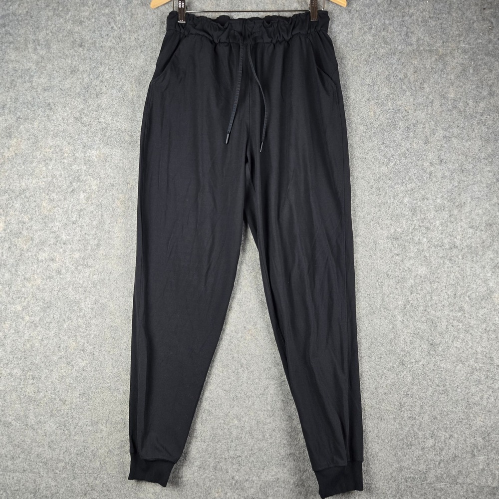 Lululemon On The Fly Jogger Womens Size 8 Black 7/8 Pant Luxtreme Woven Athletic